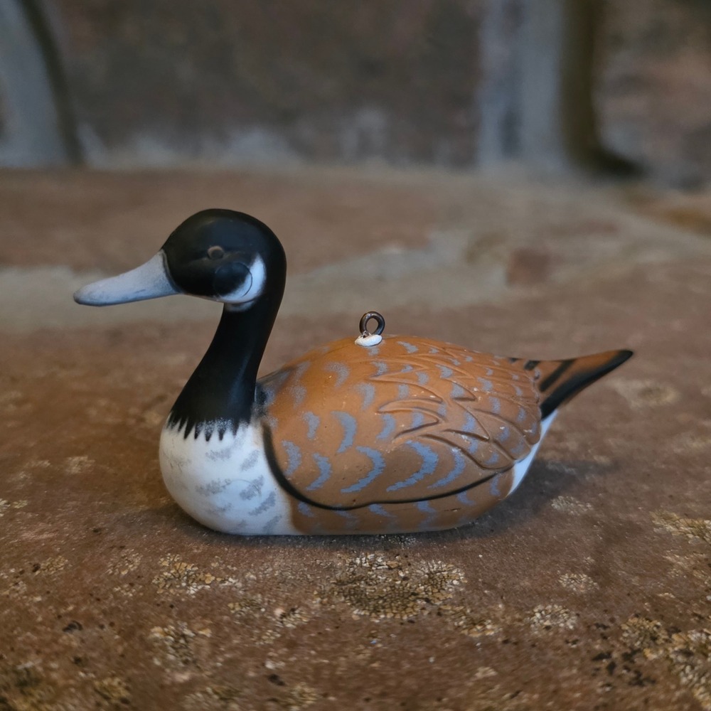 Vintage Canada Goose Miniature Plastic Decoy Christmas Ornament Hong Kong 3.25in